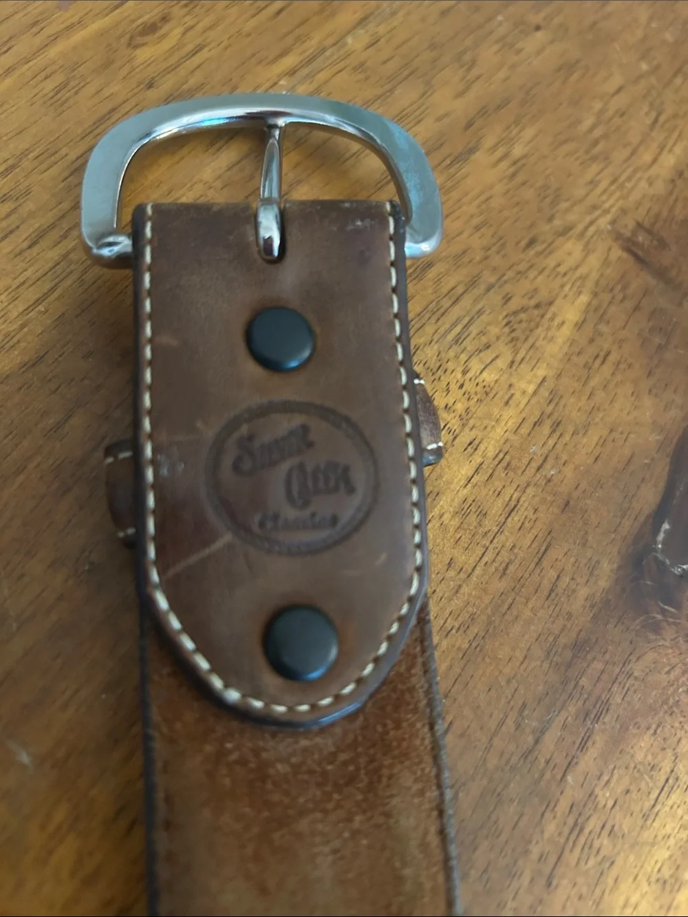 Silver Creek Classic Western Brown Leather Men Billet Overlay Silver D-Ring :40